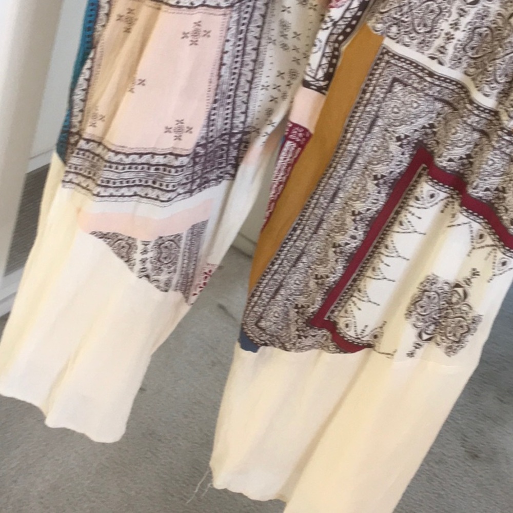 FP/WIDE LEG RELAXED FIT BOHO PATCHWORK PRINT JUMPSUIT - Picture 6 of 9